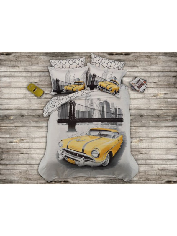 Постельное белье Prima Casa YELLOW TAXİ сатин полуторное