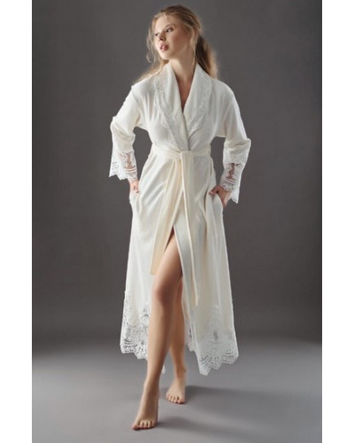 Халат женский nusa хлопок/бамбук модель 0383   крем, l/xl