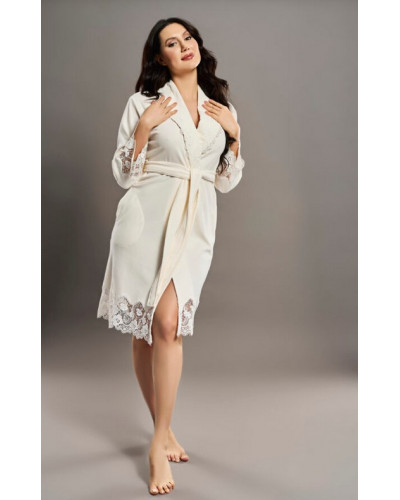 Халат женский nusa хлопок/бамбук модель 0431 кремовый, l/xl