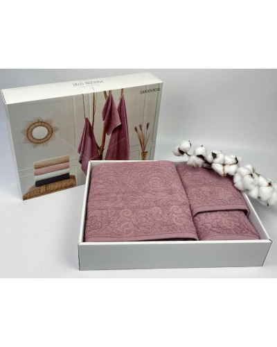 Набор полотенец Maison D'or Garden Rose lila 30x50; 50x100; 70x140