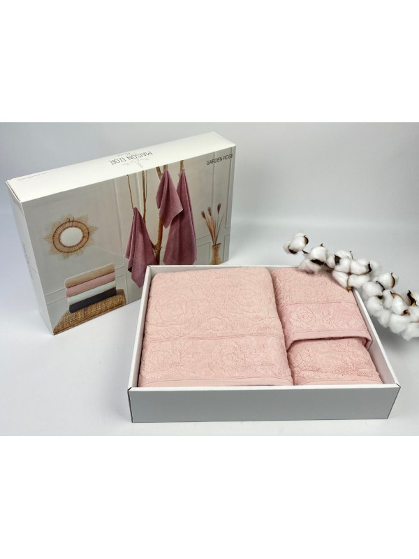 Набор полотенец Maison D'or Garden Rose rose 30x50, 50x100, 70x140