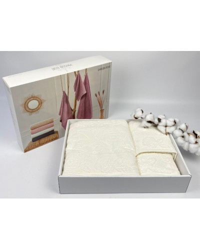 Набор полотенец Maison D'or Garden Rose ecru 30x50, 50x100, 70x140