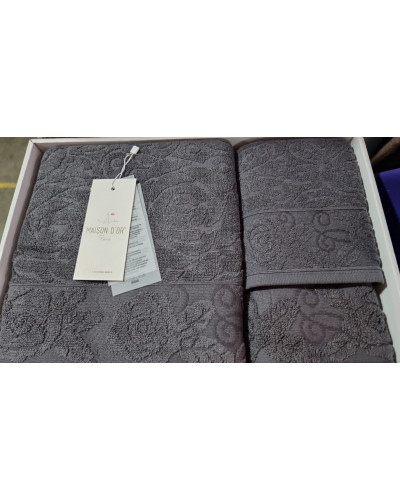 Набор полотенец Maison D'or Garden Rose antrasit 30x50, 50x100, 70x140
