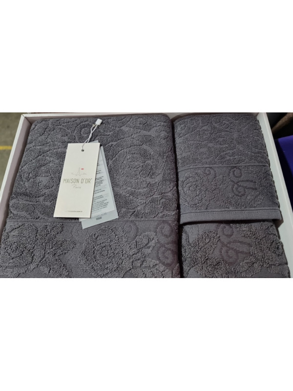 Набор полотенец Maison D'or Garden Rose antrasit 30x50, 50x100, 70x140