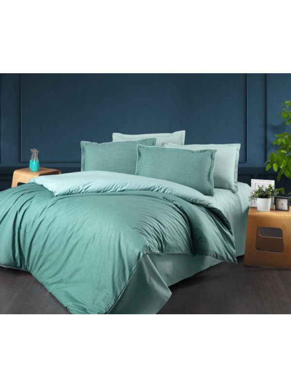 Постельное белье Sarev Bazaar Jazzy v1 yesil ранфорс евро