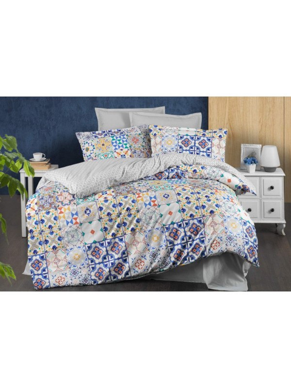 Постельное белье Sarev Bazaar Stone v2 mavi ранфорс евро