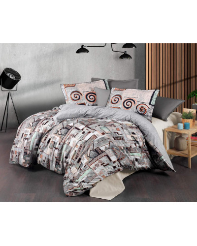 Постільна білизна Sarev Bazaar Lunda V1 gri ранфорс євро