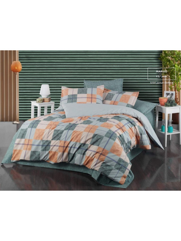 Постельное белье Sarev Bazaar Marigo V2 yesil ранфорс евро