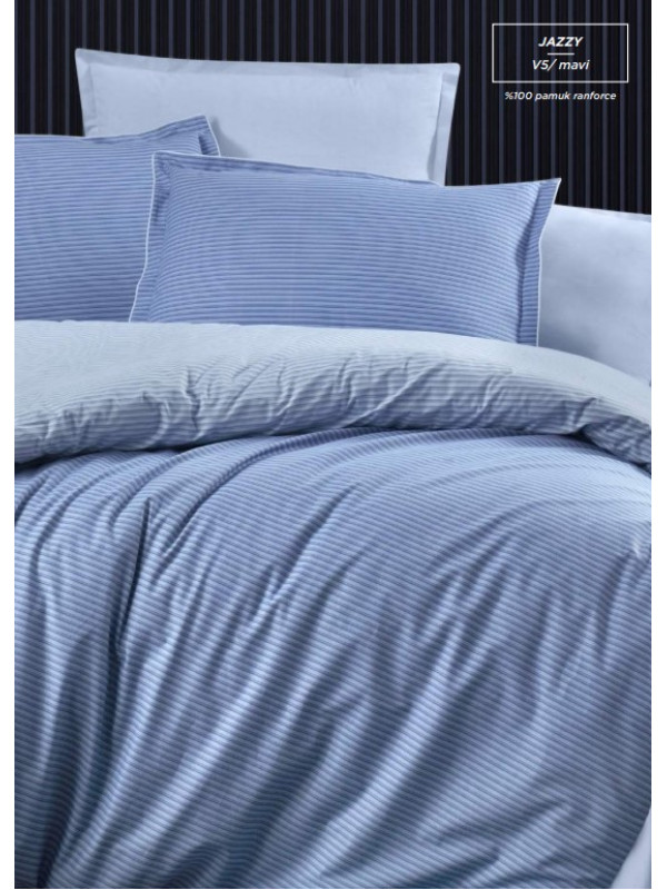 Постельное белье Sarev Bazaar Jazzy V5 mavi ранфорс евро