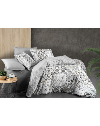 Постільна білизна Sarev Bazaar Stone V1 gri ранфорс євро