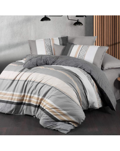 Постельное белье Sarev Bazaar Primos V1 antrasit ранфорс евро