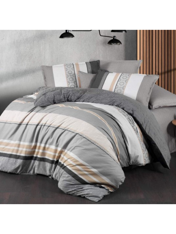 Постельное белье Sarev Bazaar Primos V1 antrasit ранфорс евро