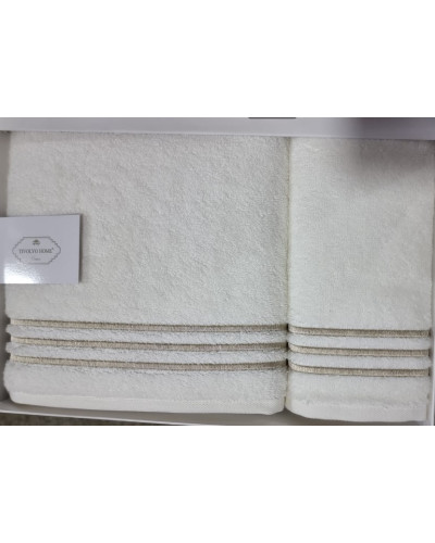 Набор полотенец Tivolyo Home Line k.beyaz/bej 2 шт. 50x100; 75x150