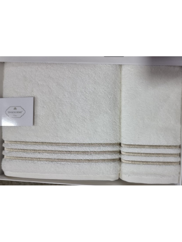 Набор полотенец Tivolyo Home Line k.beyaz/bej 2 шт. 50x100; 75x150