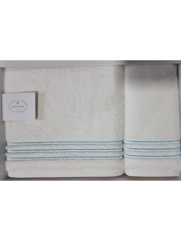Набор полотенец Tivolyo Home Line k.beyaz/su yesil 50x100; 75x150