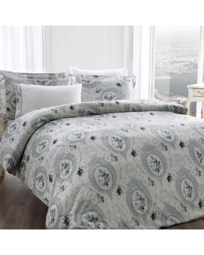 Постільна білизна Tivolyo Home Angel gri Делюкс сатин жатий шовк євро