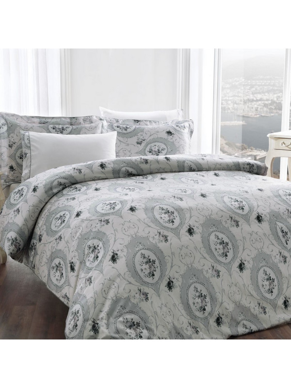 Постільна білизна Tivolyo Home Angel gri Делюкс сатин жатий шовк євро