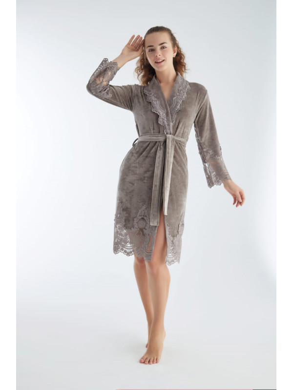 Халат женский nusa хлопок/бамбук модель 0383-1 bej, l/xl