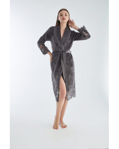 Халат женский nusa хлопок/бамбук модель 0383-1 antrasit, s