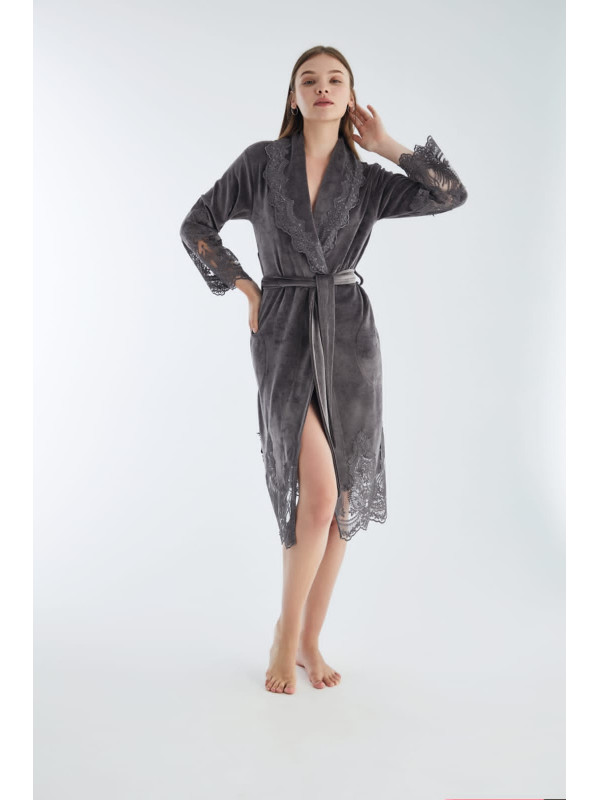Халат женский nusa хлопок/бамбук модель 0383-1 antrasit, s