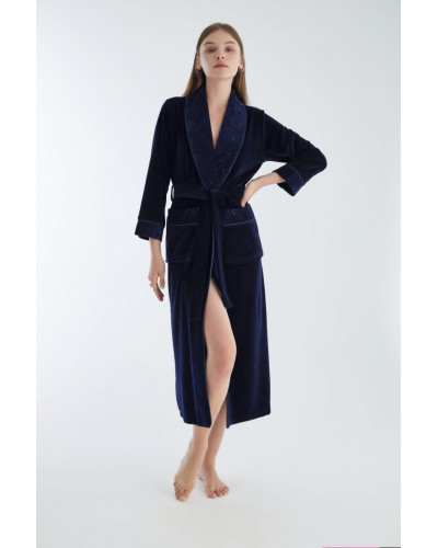 Жіночий халат nusa бавовна/бамбук модель 0469 lacivert, m