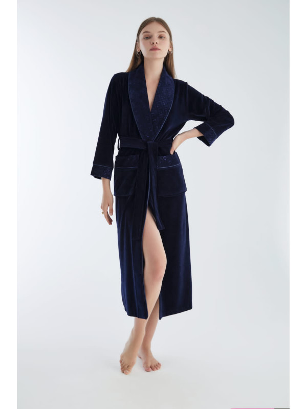 Халат женский nusa хлопок/бамбук модель 0469 lacivert, m