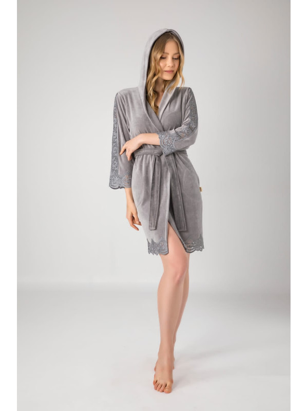 Халат женский nusa хлопок/бамбук модель 0451 antrasit, m