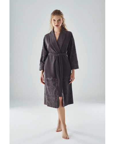 Жіночий халат nusa бавовна/бамбук модель 8715 antrasit, s