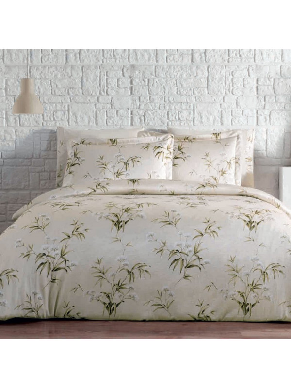 Постельное белье Tivolyo Home Justine bej делюкс сатин плюс жатый шёлк евро