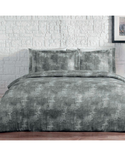 Постельное белье Tivolyo Home Chester gri делюкс сатин плюс жатый шёлк евро