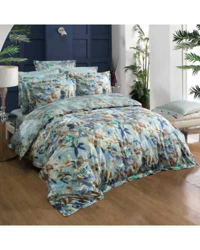 Постельное белье Sarev Emily yesil сатин делюкс 300ТС евро