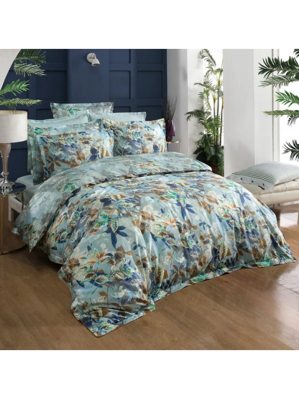 Постельное белье Sarev Emily yesil сатин делюкс 300ТС евро