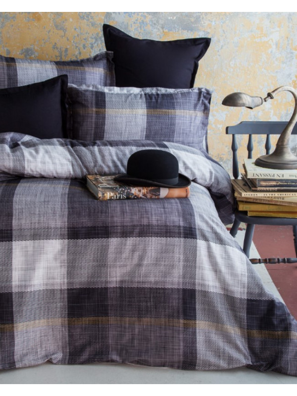 Постельное белье Issimo Home Dunloe black сатин digital евро