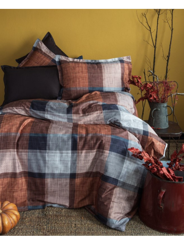 Постельное белье Issimo Home Dunloe cinnamon сатин digital евро