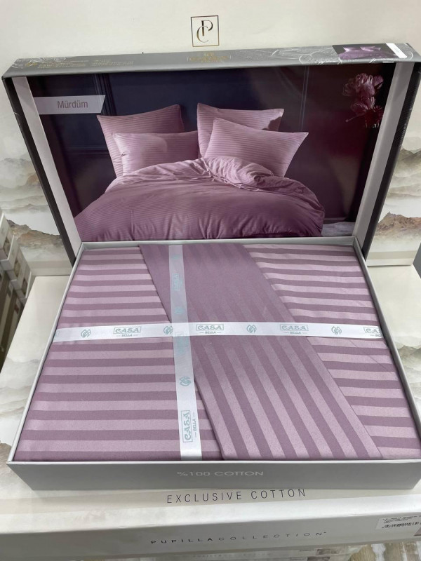 Постельное белье Casa Bella murdum страйп сатин евро