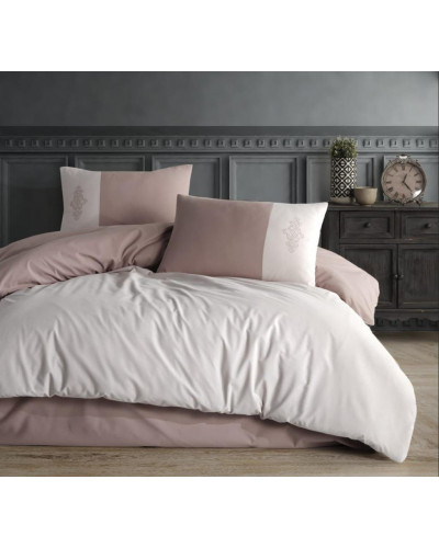 Постельное белье Carabella kahve-krem ранфорс евро