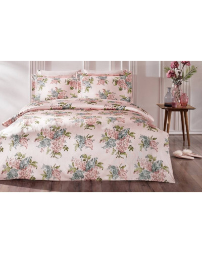 Постільна білизна Tivolyo Home Lilacs делюкс сатин плюс жатий шовк євро