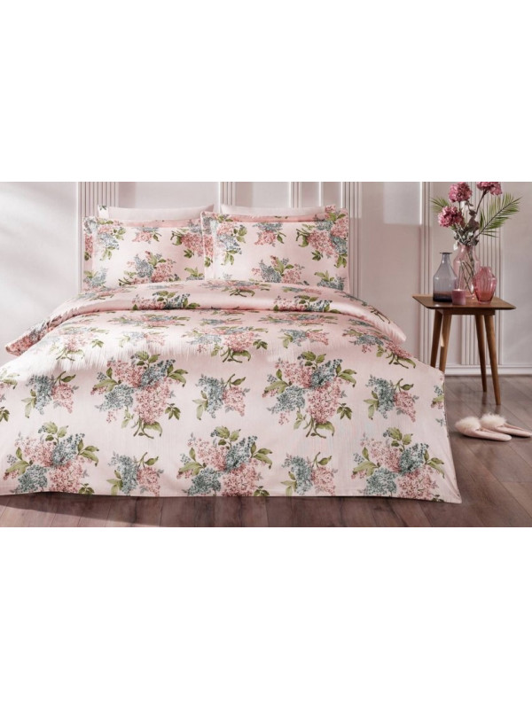 Постільна білизна Tivolyo Home Lilacs делюкс сатин плюс жатий шовк євро