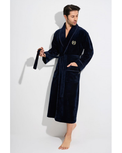 Халат мужской nusa велюр тонкий модель 21680 mavi, xxxl