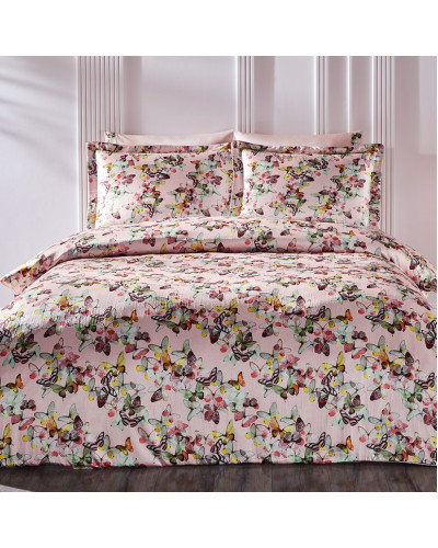 Постільна білизна Tivolyo Butterfly World делюкс сатин жатий шовк євро