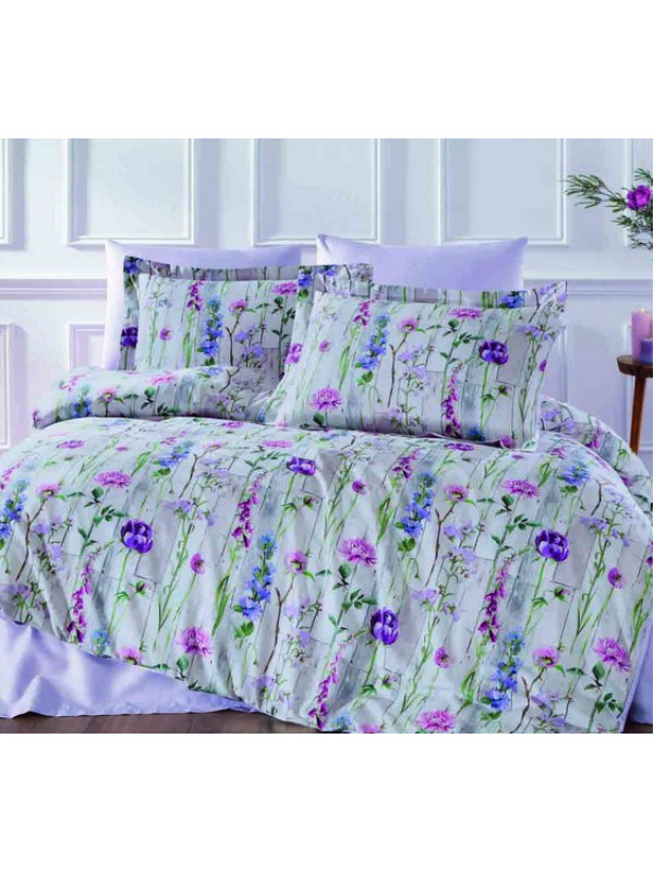 Постельное белье Tivolyo Home Clematis делюкс сатин евро