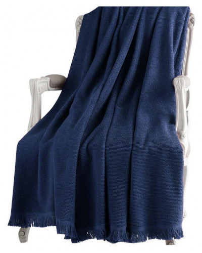 Махровая простынь Tivolyo Home Natural Slim lacivert 220x240