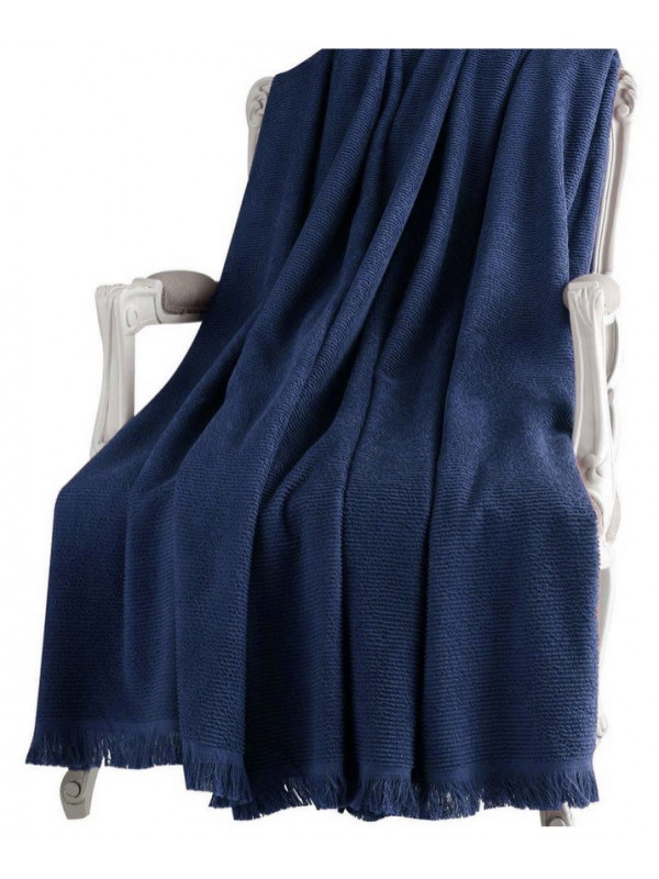 Махровая простынь Tivolyo Home Natural Slim lacivert 220x240