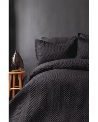 Покрывало Issimo Home Simply antrasite сатин 240x260; наволочки 2-50x70