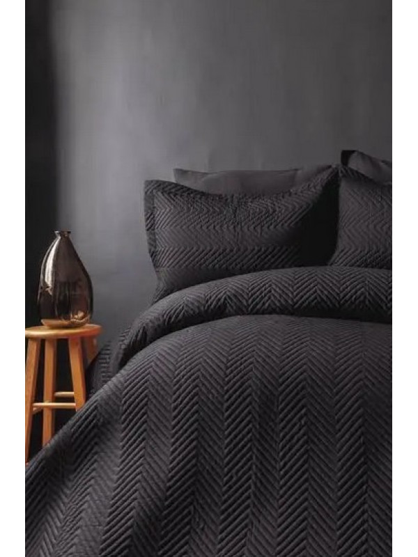 Покрывало Issimo Home Simply antrasite сатин 240x260; наволочки 2-50x70