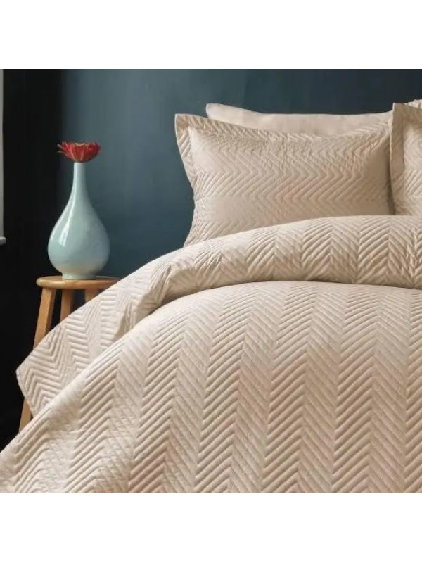 Покрывало Issimo Home Simply bej сатин 240x260; наволочки 2-50x70