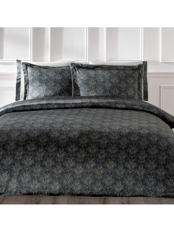 Постельное белье Tivolyo Home Chanel siyah делюкс сатин жатый шёлк евро