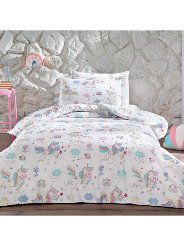 Подростковое постельное белье Tivolyo Home Unicorn делюкс сатин полуторное