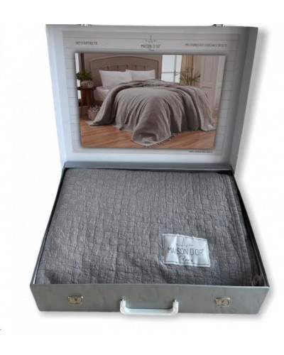 Покрывало Maison D'or My Favorite Pike grey вафельное 180x220