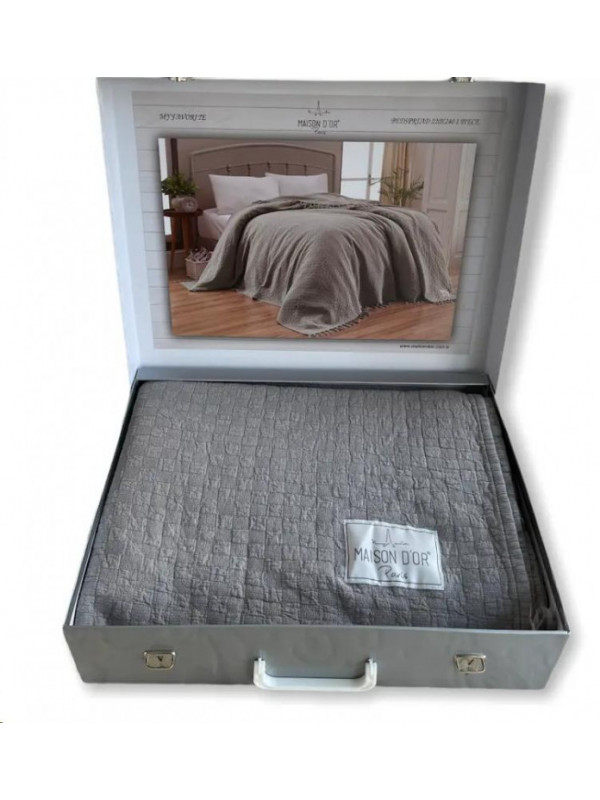 Покрывало Maison D'or My Favorite Pike grey вафельное 180x220